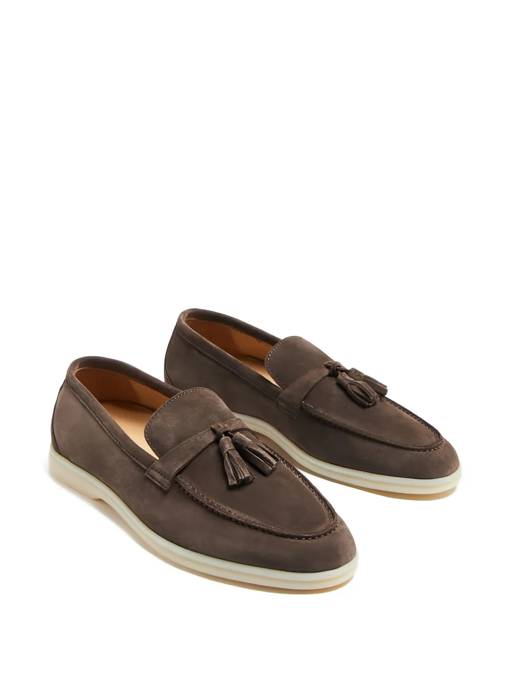 Scarosso Leandra tassel-suede loafers Brown