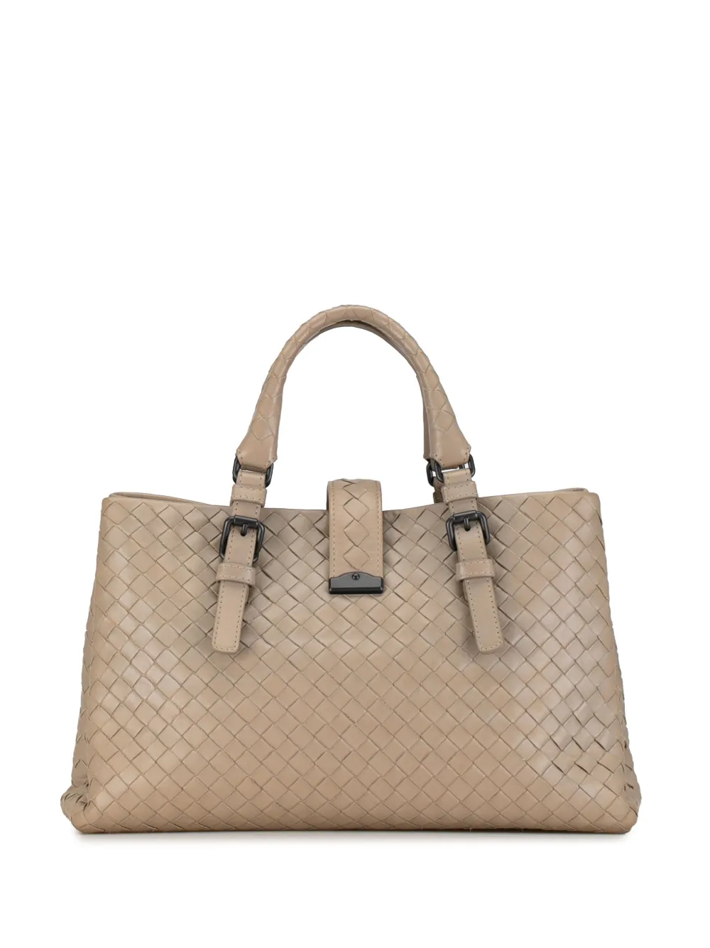 Pre-owned Bottega Veneta 2012-2023 Small Intrecciato Roma Satchel In Brown