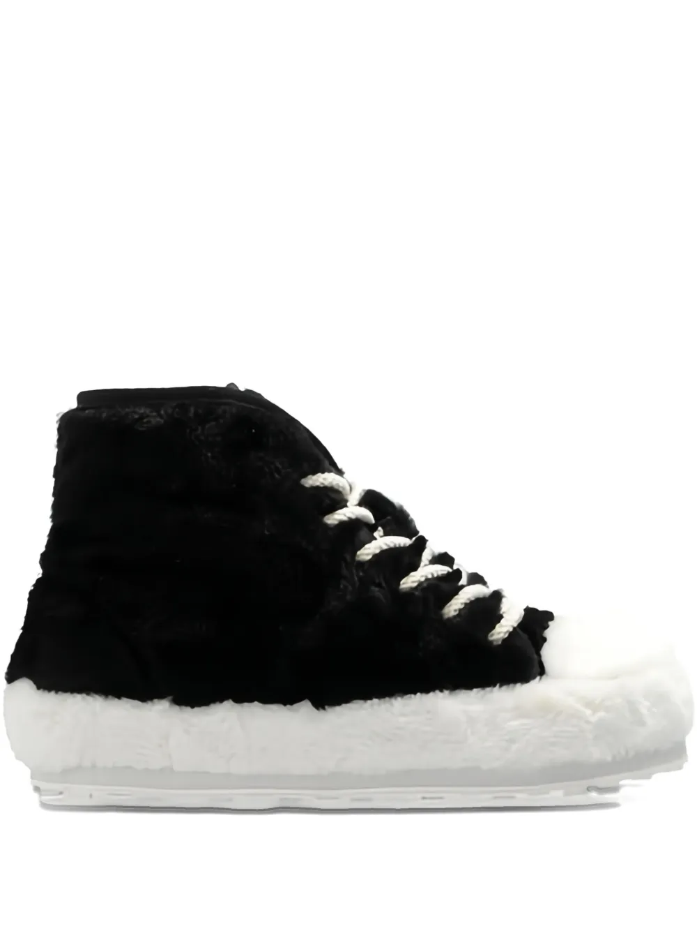 Marni faux-fur high-top sneakers Black