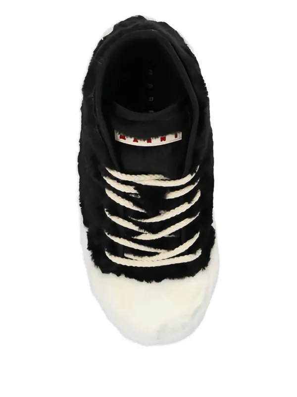 Marni faux-fur high-top Sneakers | Black | FARFETCH