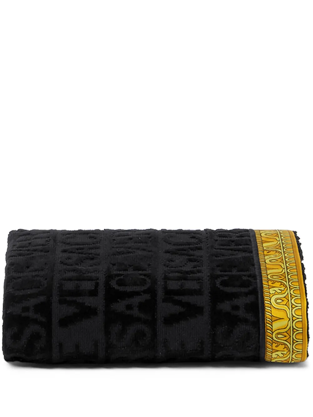 Versace toalla tejida con logo en intarsia | negro | Image 1
