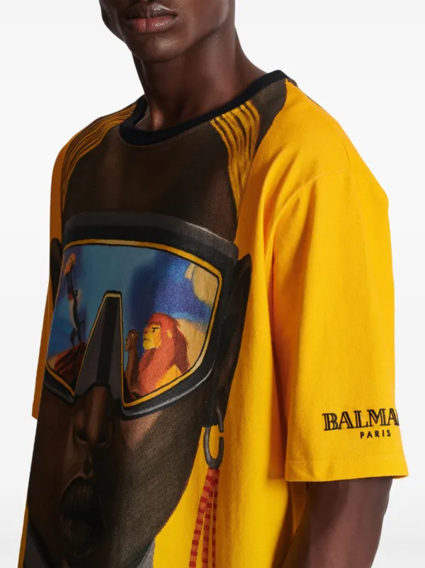 Balmain x Disney graphic-print T-shirt | Yellow | FARFETCH