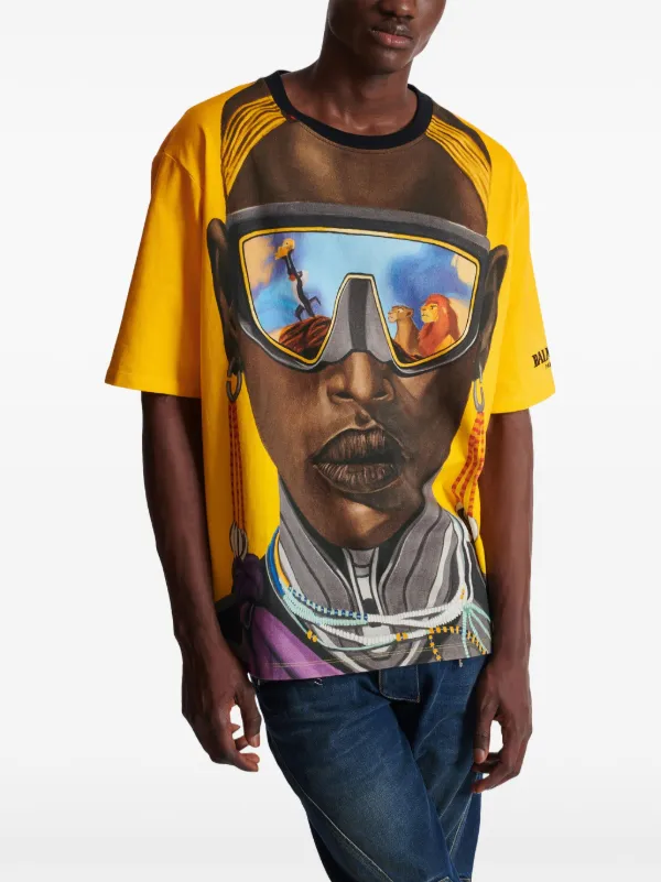 Tシャツ・カットソー Balmain \"The Lion King\" t-shirt Yellow Balmain x Disney The Lion King T-shirt | Yellow | FARFETCH