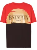 Balmain x Disney sunset-print T-shirt - Red