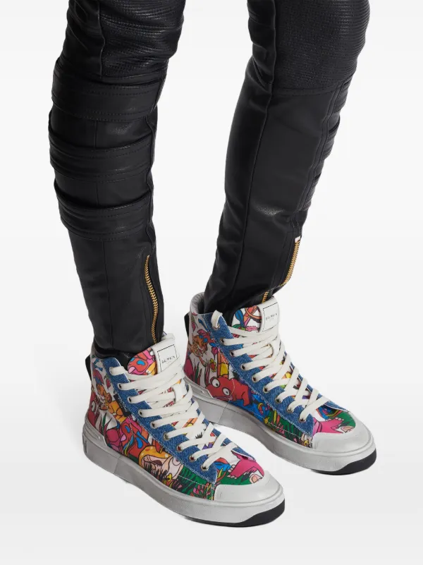 Balmain x Disney high top Sneakers Blue FARFETCH CA