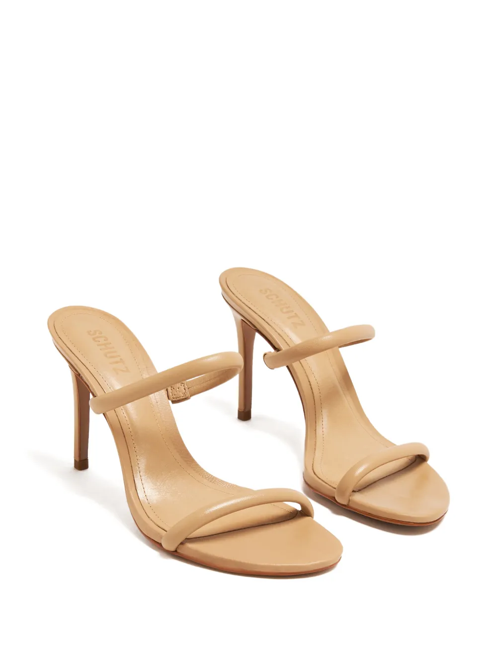 Schutz Taliah thin strap heeled sandals Beige