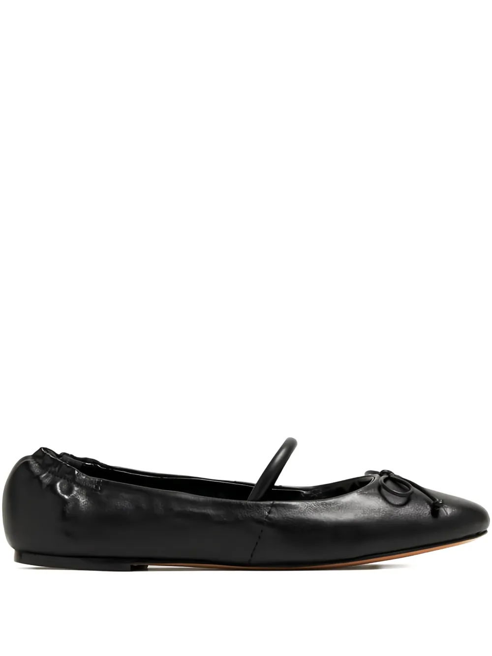 Schutz Fechado bow-detail gathered flats Black