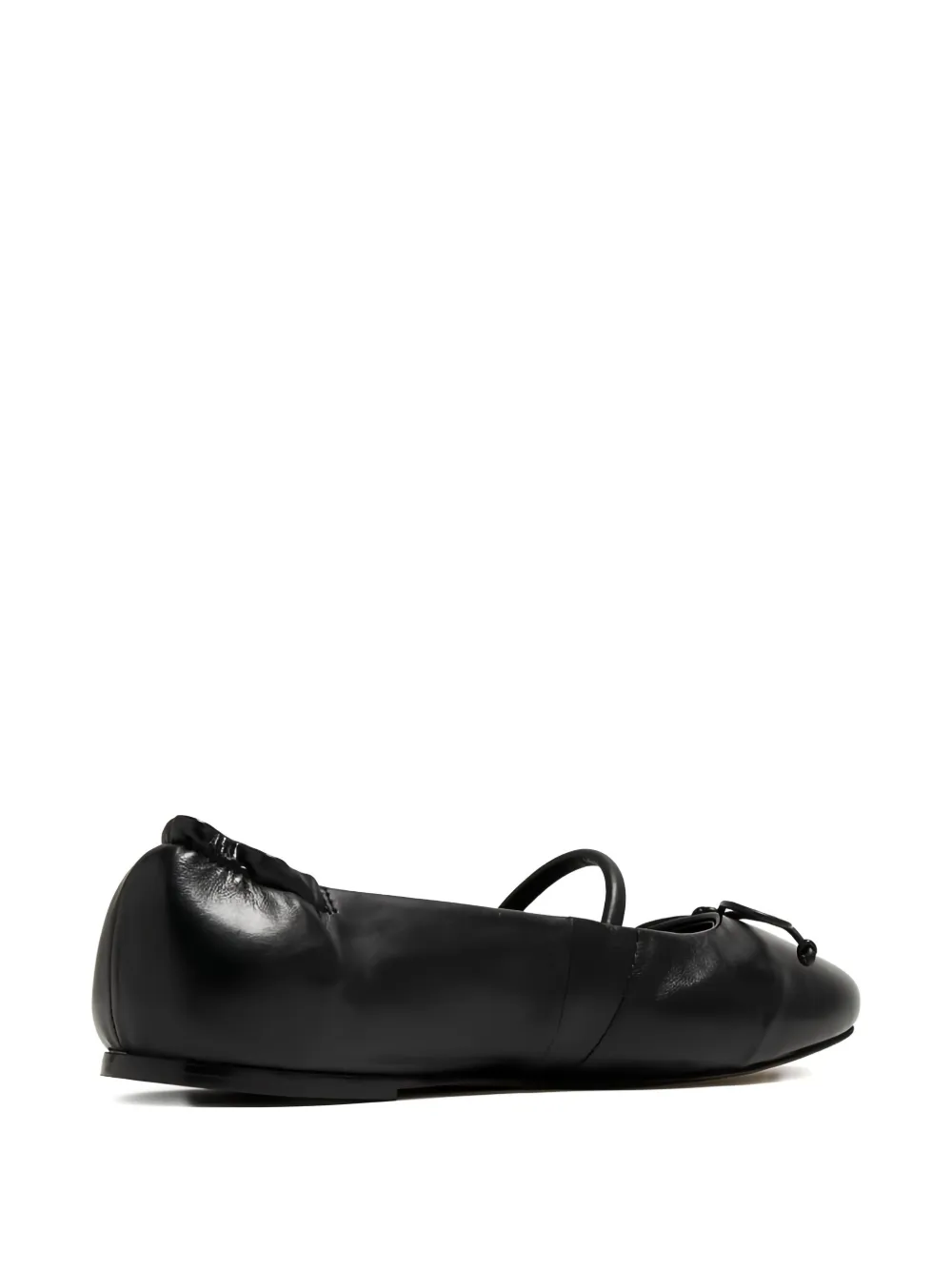 Schutz Fechado bow-detail gathered flats Black