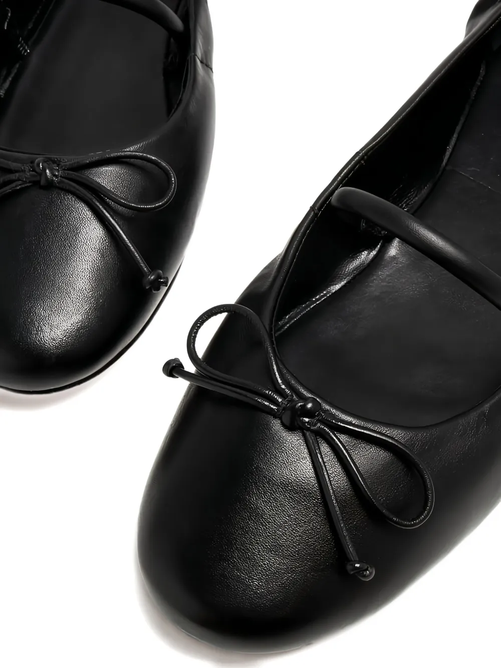 Schutz Fechado bow-detail gathered flats Black