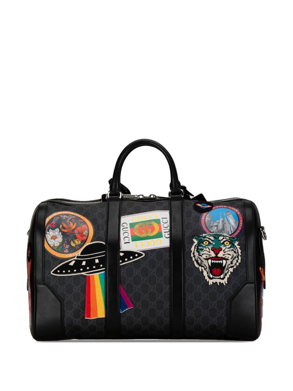 Gucci Pre-Owned 2016-2023 GG Supreme Night Courrier travel bag - Zwart