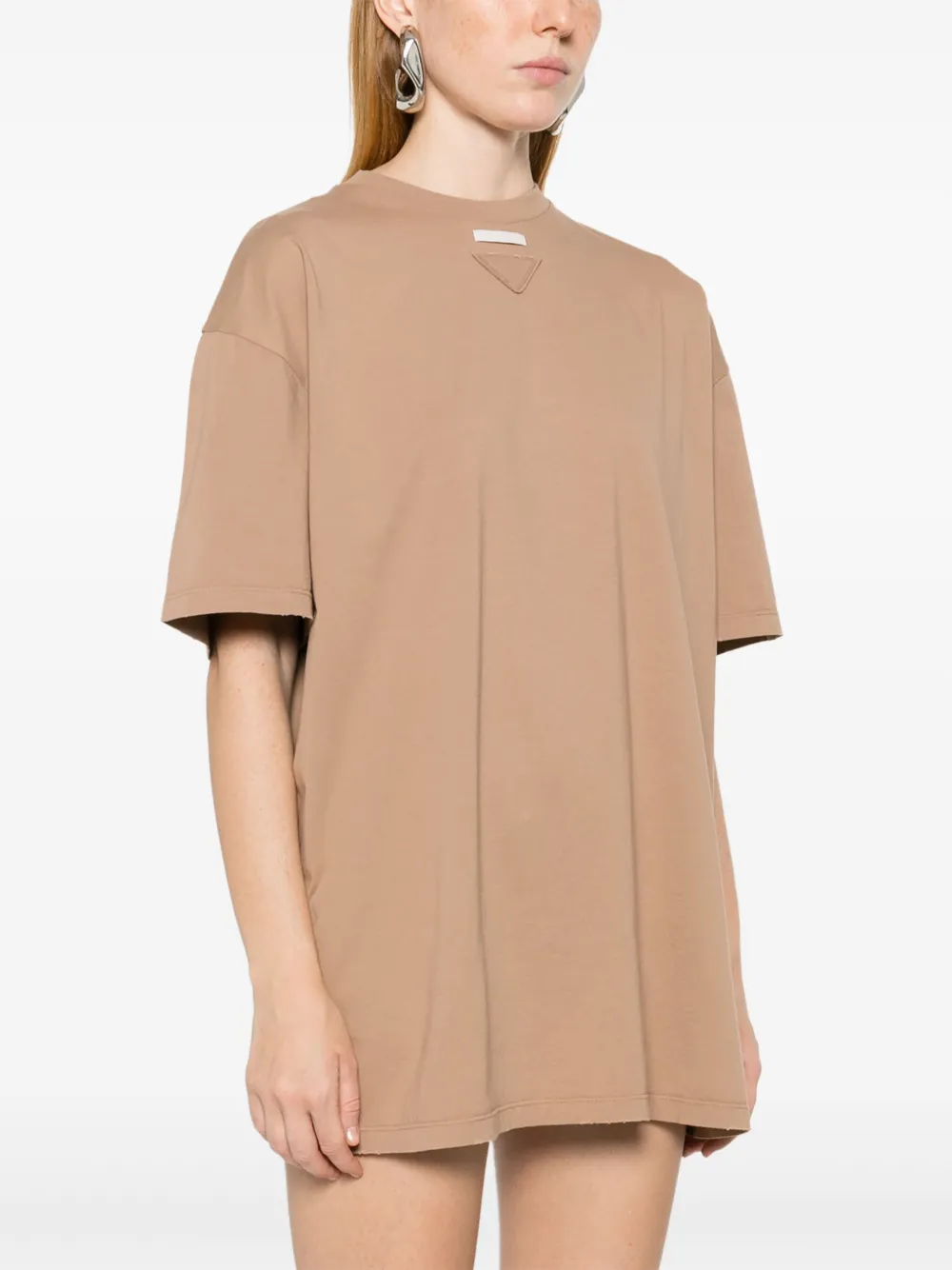 Prada T-shirt met logo Bruin