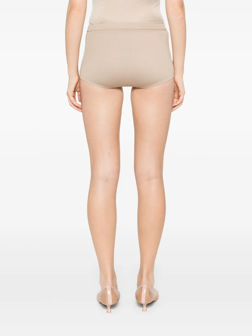 Prada Mini-shorts met driehoekig email Beige