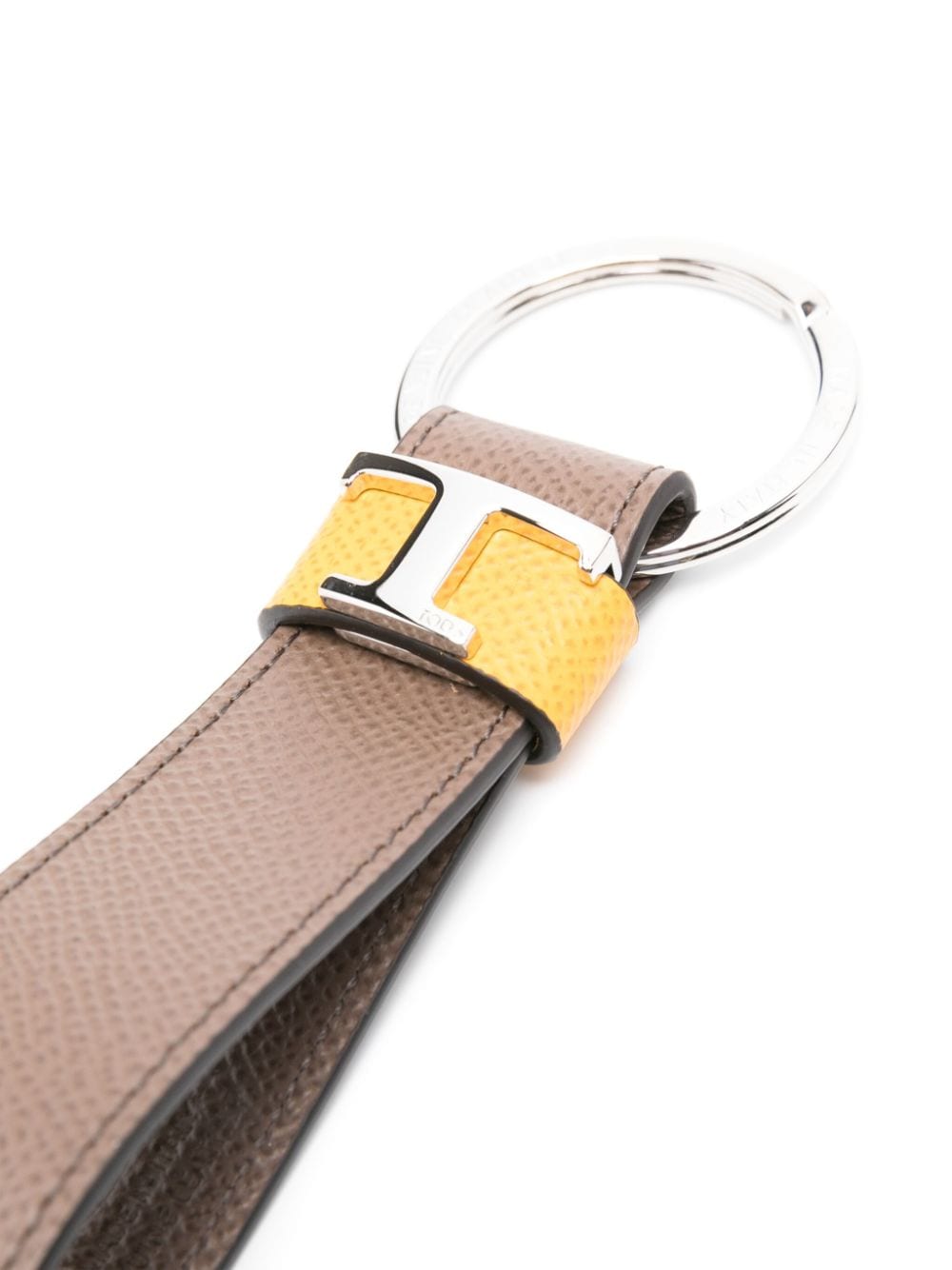 Tod's Timeless-logo leather keyring - Bruin