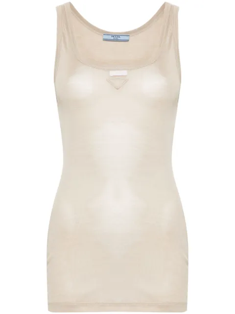 Prada triangle-logo tank top