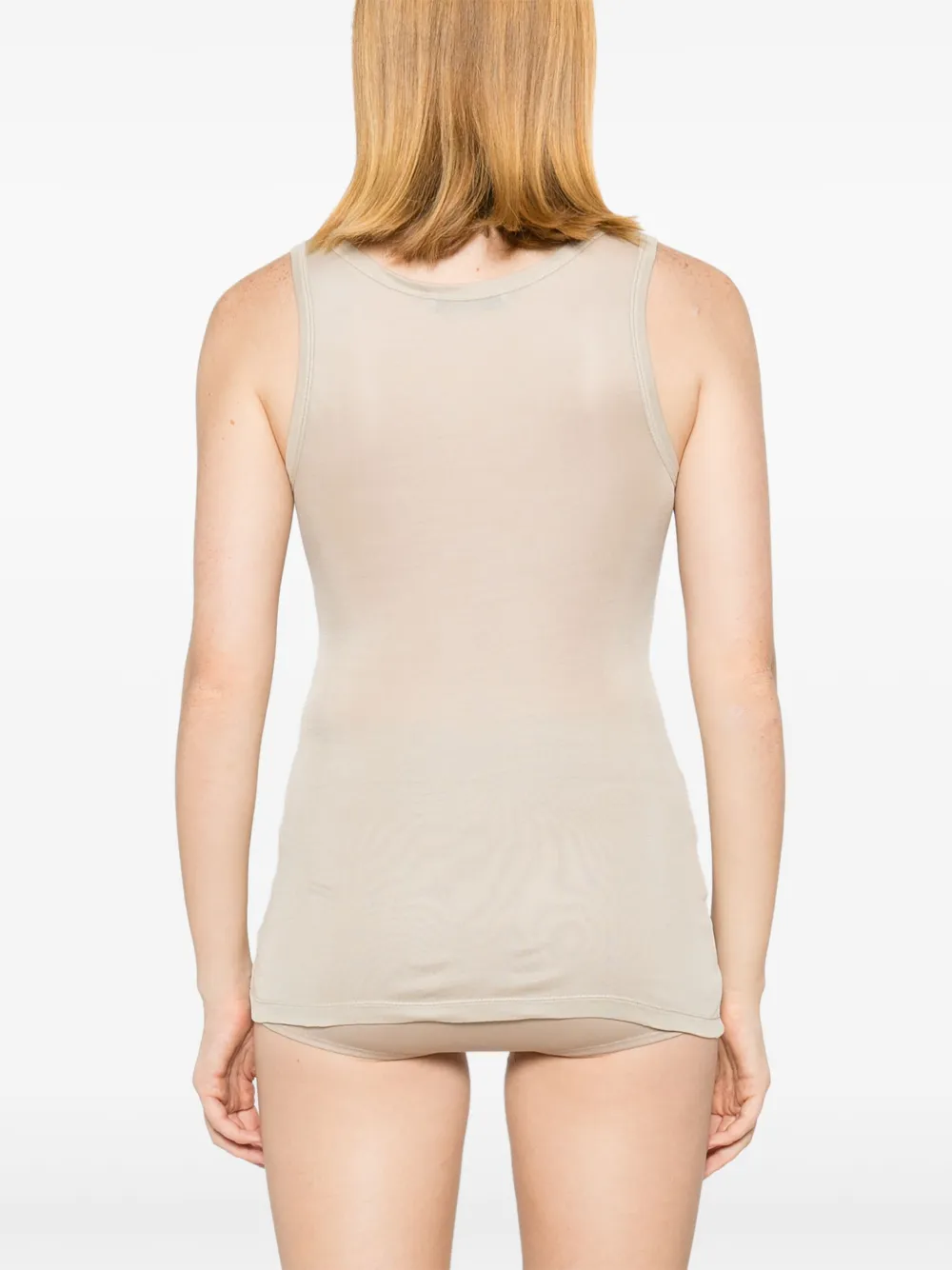 Prada Zijden tanktop met logo Beige