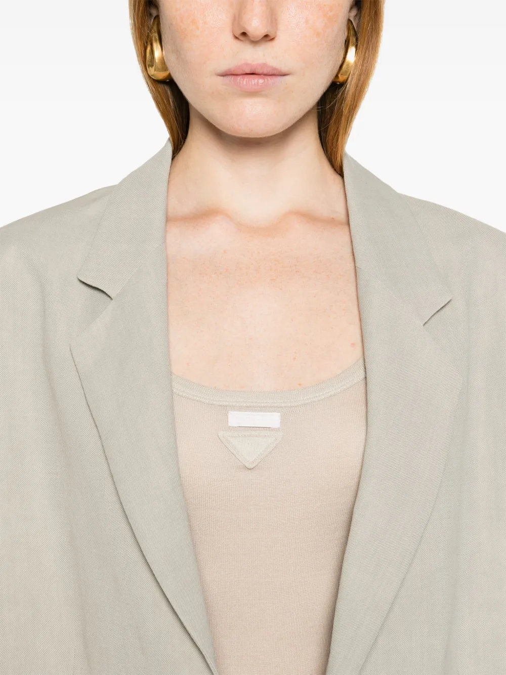 Prada Zijden tanktop met logo Beige