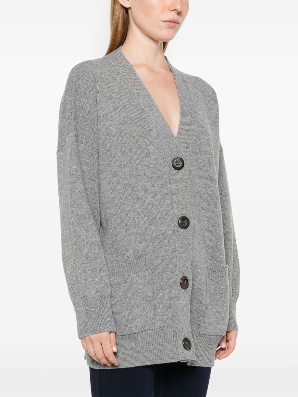 Shop Roberto Collina Merino Wool Cardigan In Grey