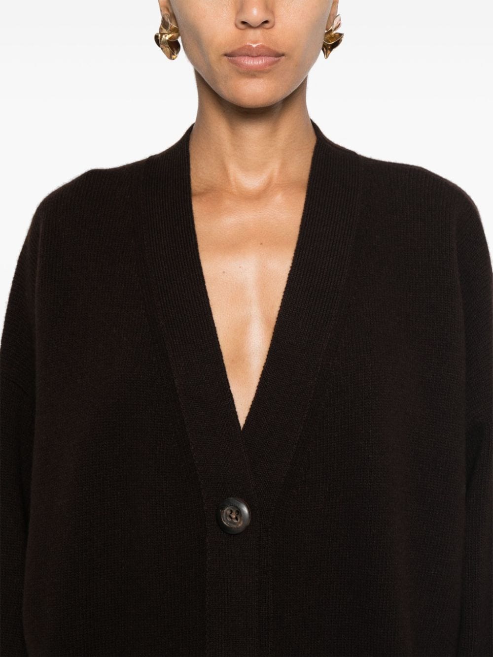 Shop Roberto Collina Merino Cardigan In Brown