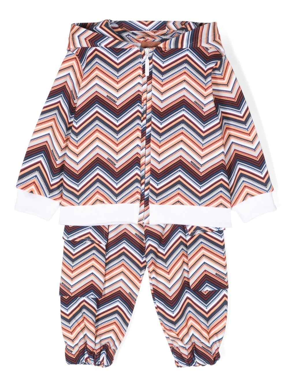 Missoni Kids Tuta sportiva con stampa - Arancione