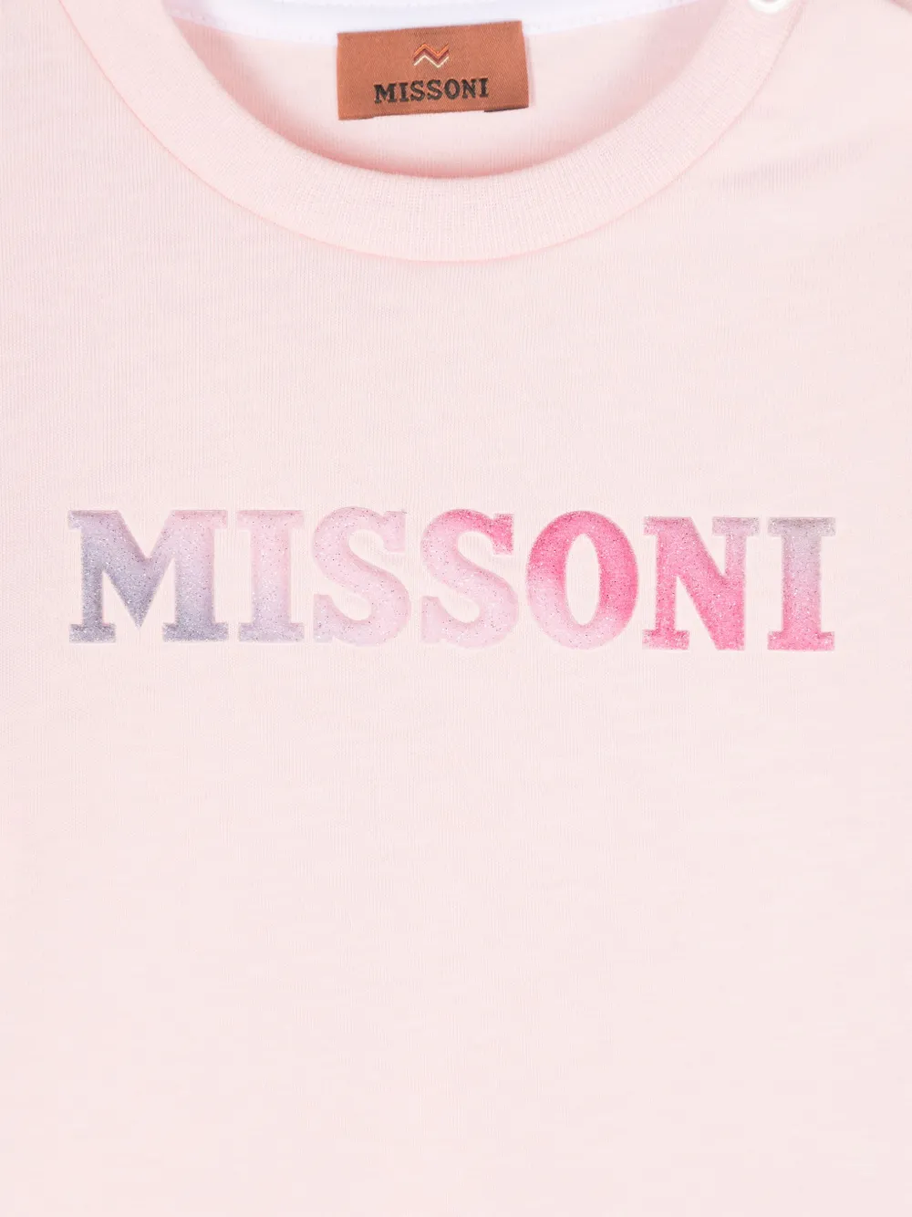 Missoni Kids T-shirt met logo-applicatie Roze