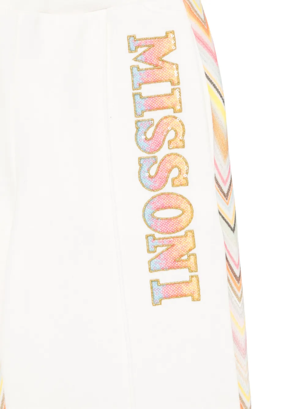 Missoni Cotton Zizgag-trim Sweatpants (12-14 Years) In White