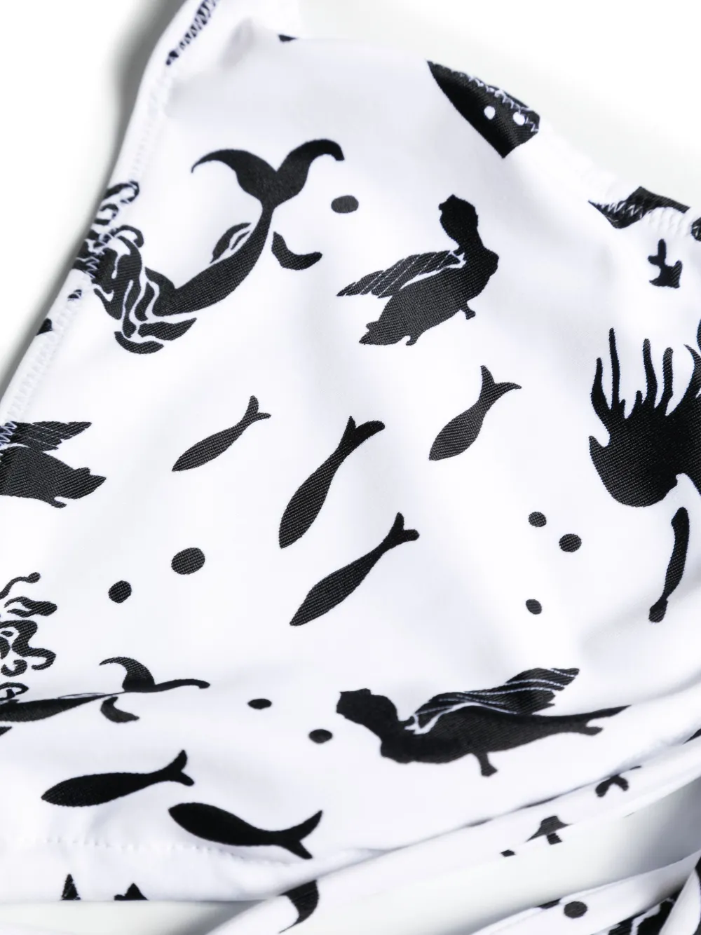 Prada Bikinitop met zeemeerminprint Wit