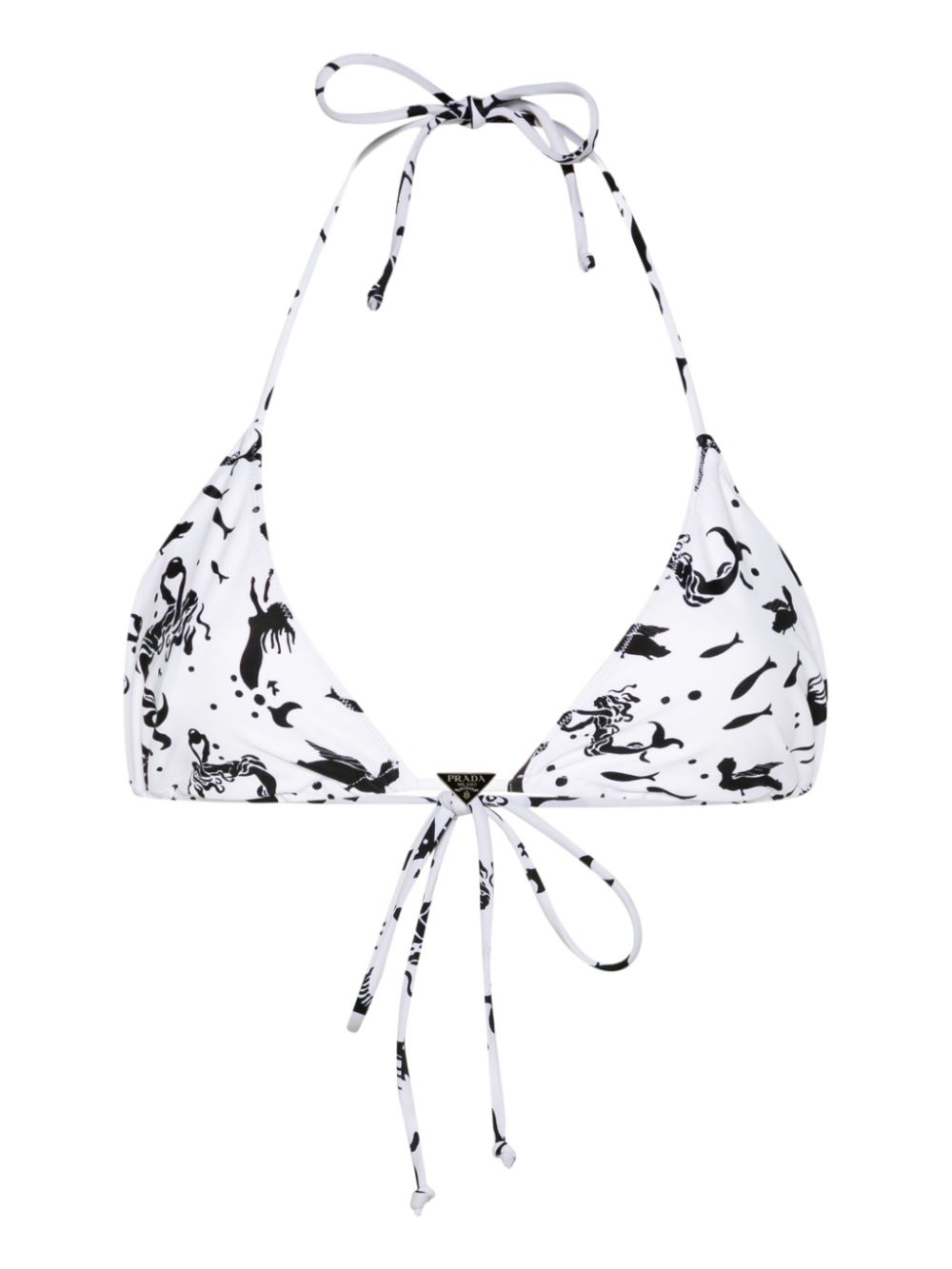 Prada Bikinitop met zeemeerminprint Wit