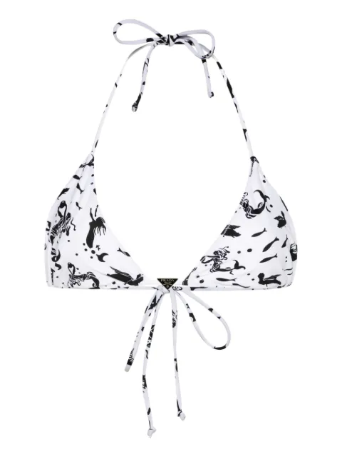 Prada fish and mermaid-print bikini top