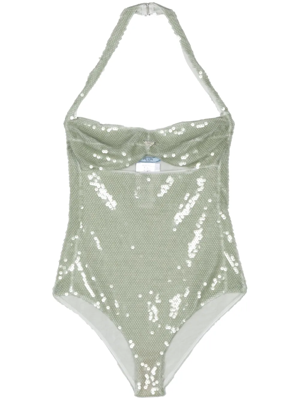 Prada sequined tulle bodysuit | Green | Image 1