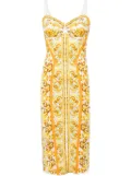 Dolce & Gabbana Majolica-print corset dress - White