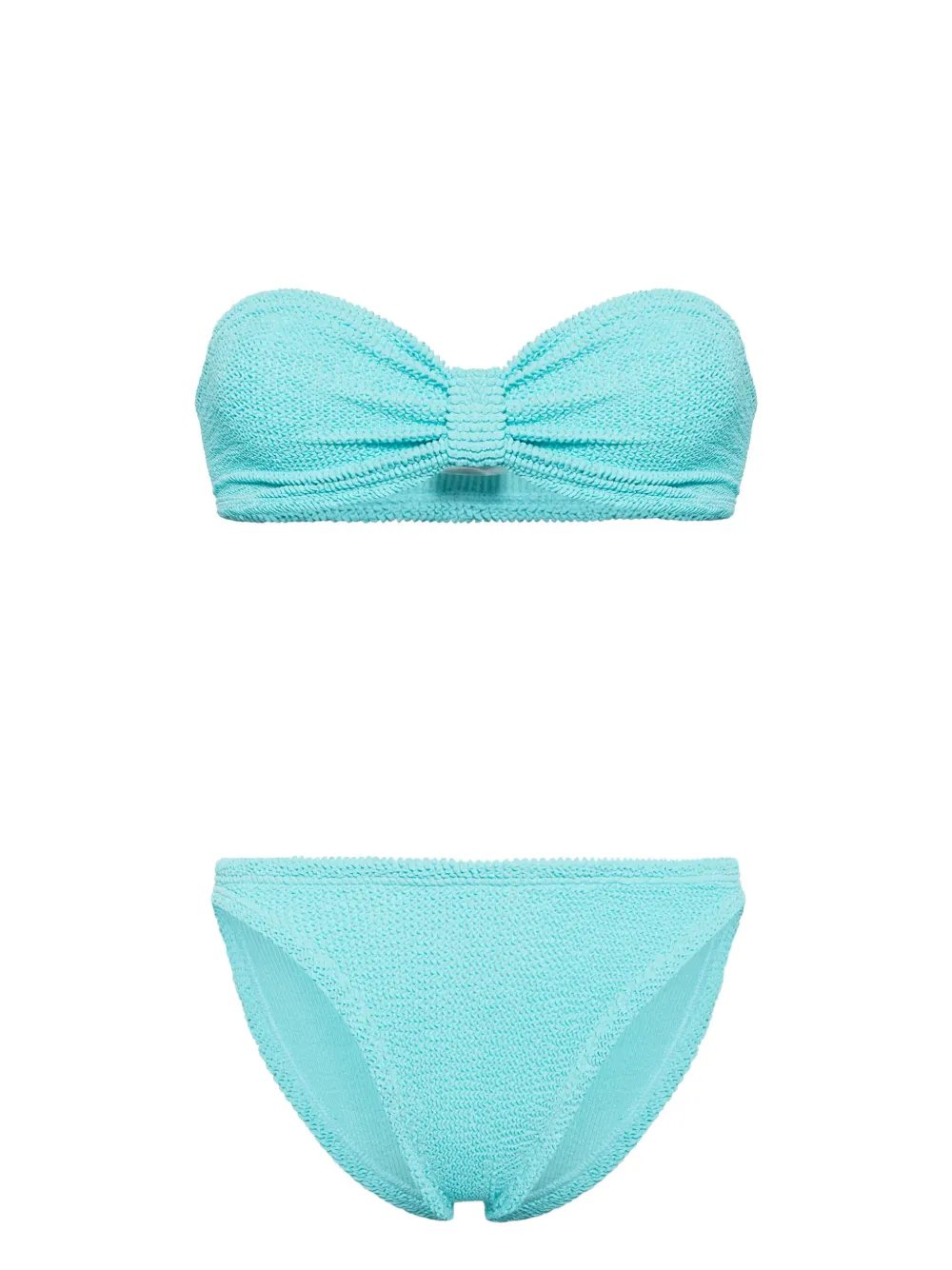 Hunza G Womens Aqua Jean Striped Bikini Set In Blue