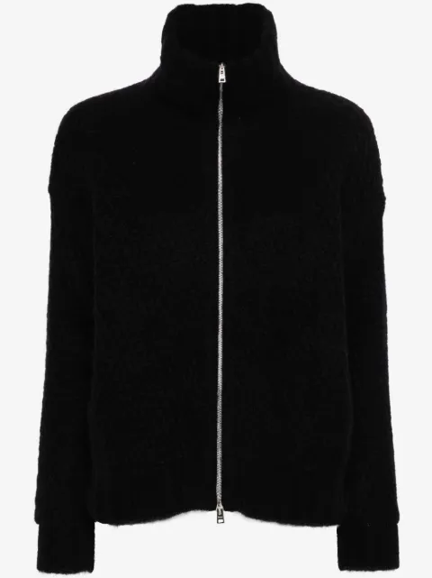 Herno zip-up brushed cardigan