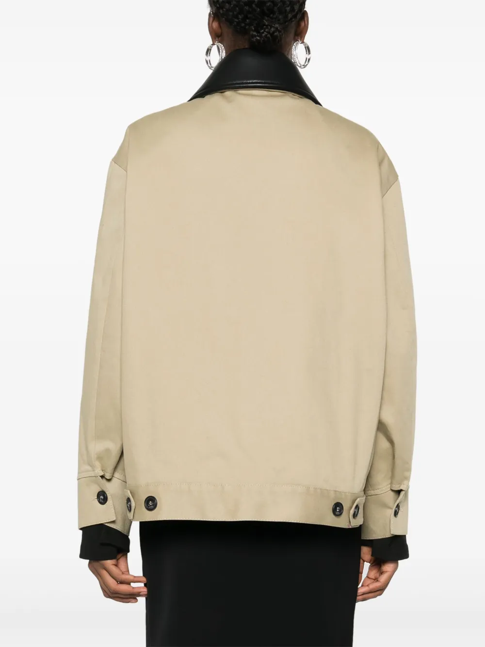 N°21 Embossed-logo Cotton Jacket In Neutrals