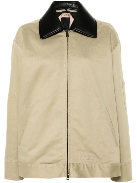 Nº21 embossed-logo cotton jacket 
