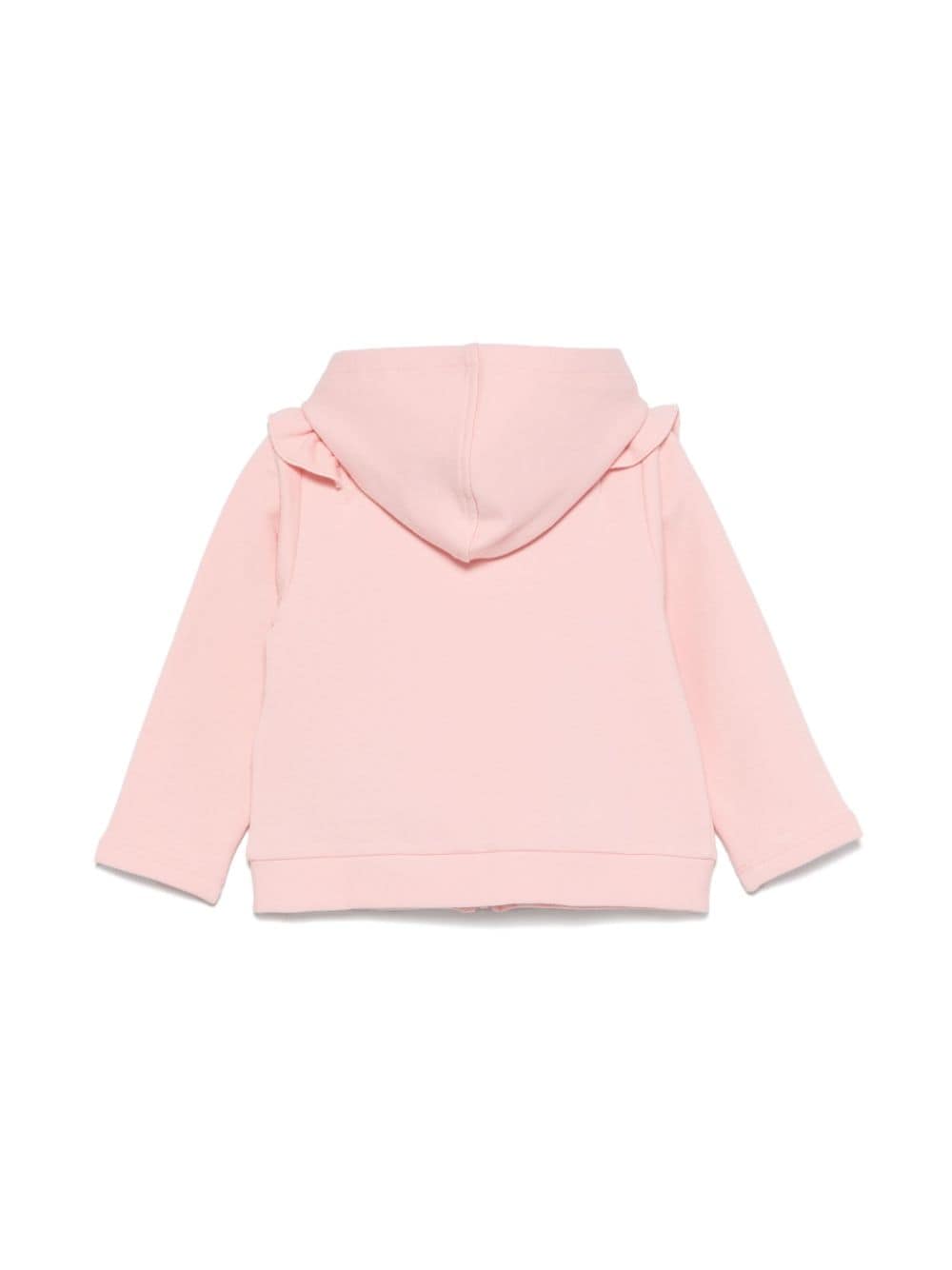 Shop Liu •jo Ruffled-trim Hoodie In Pink