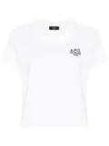 A.P.C. logo-embroidered cotton T-shirt - White