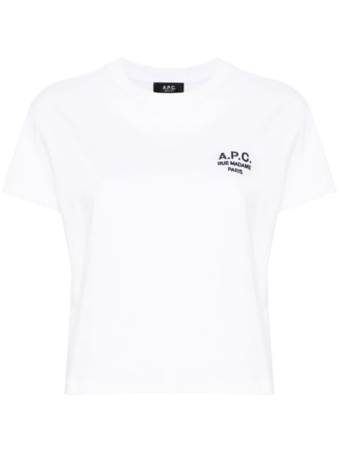 A.P.C. logo-embroidered cotton T-shirt Women