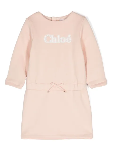 Chloé Kids logo-embroidered sweatshirt dress