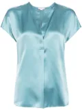 Vince silk cap-sleeve blouse - Blue