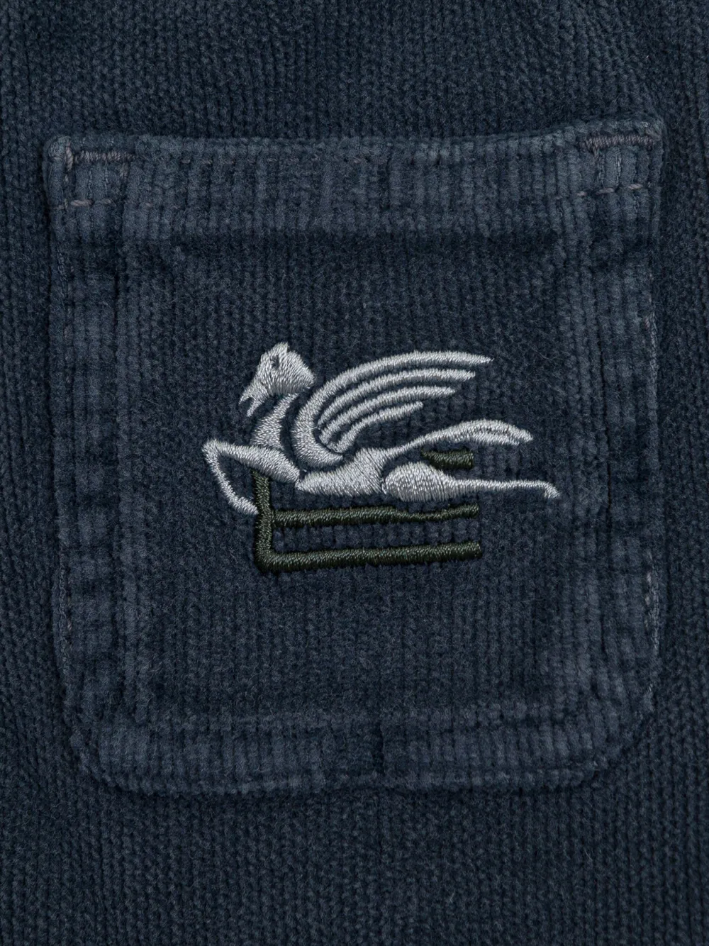 ETRO KIDS Pegaso fluwelen broek Blauw
