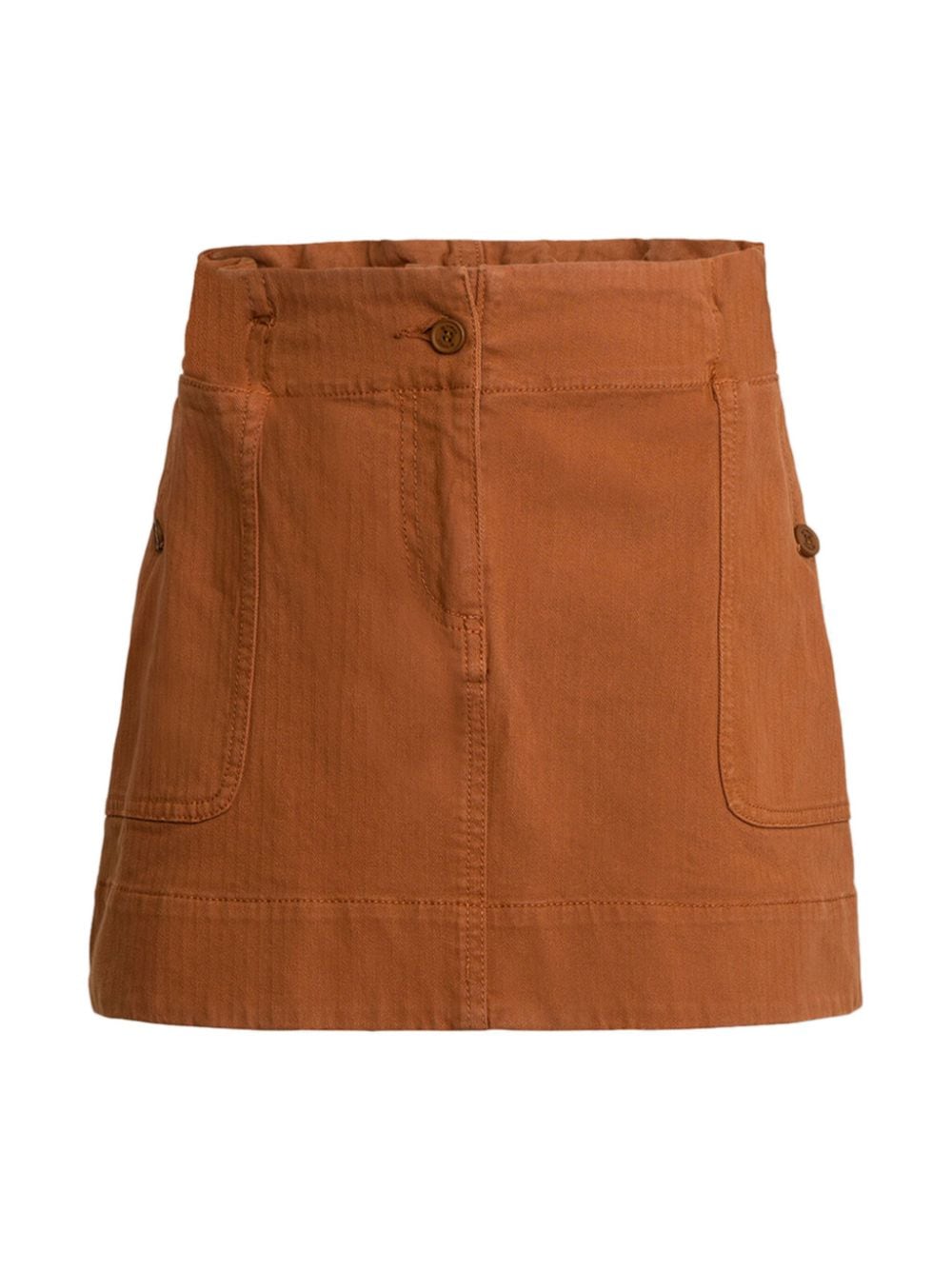 Etro Kids' Pegaso-embroidered Cargo Skirt In Brown