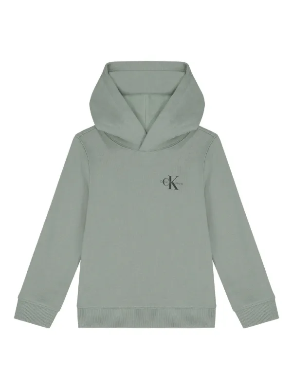 Calvin Klein Kids logo-print Cotton Hoodie Green FARFETCH IN