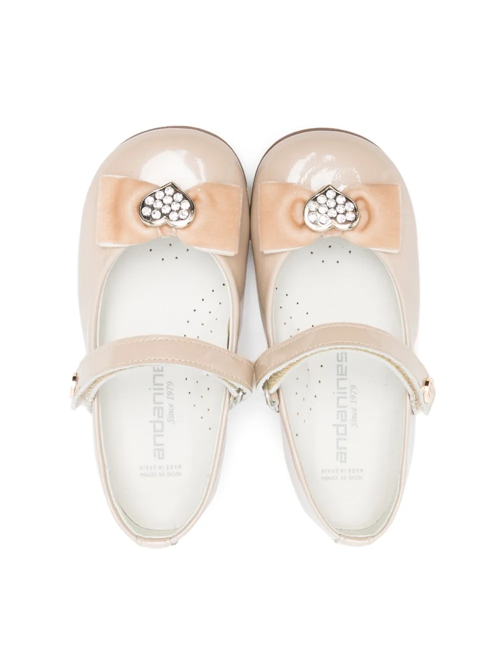 ANDANINES bow-detail leather ballerina shoes Neutrals