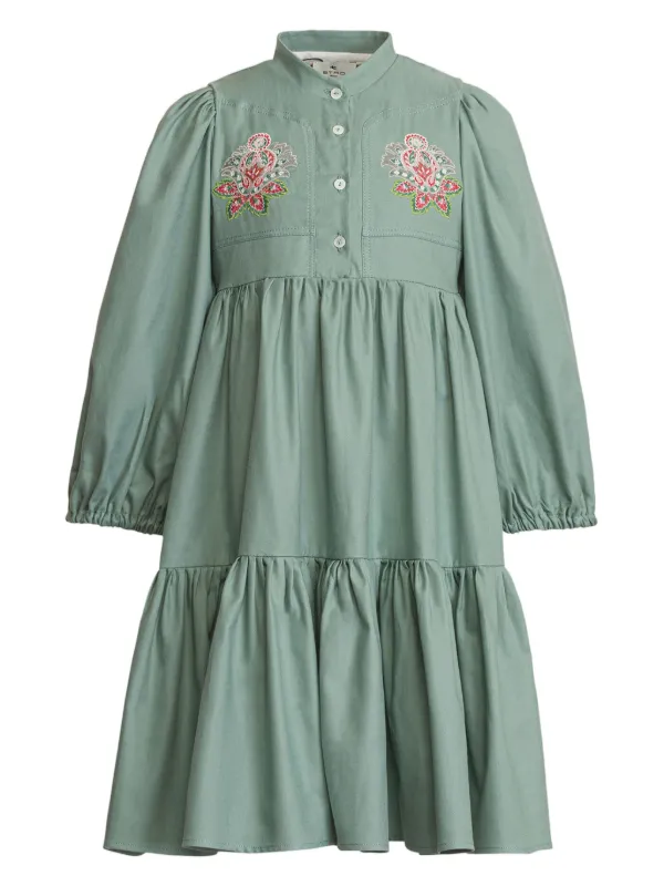 新品未使用タグ付★ETRO★総刺繍★エンブロイダリー★ワンピース ETRO KIDS エンブロイダリー ワンピース | グリーン | FARFETCH JP