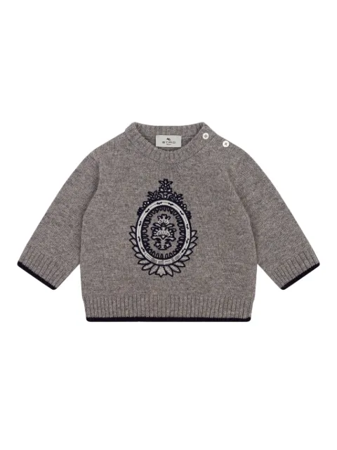 ETRO KIDS Coat of Arms-embroidered jumper