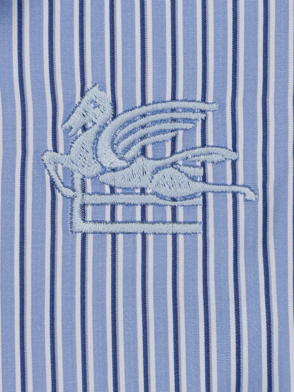 ETRO KIDS Gestreept shirt met geborduurd logo Blauw