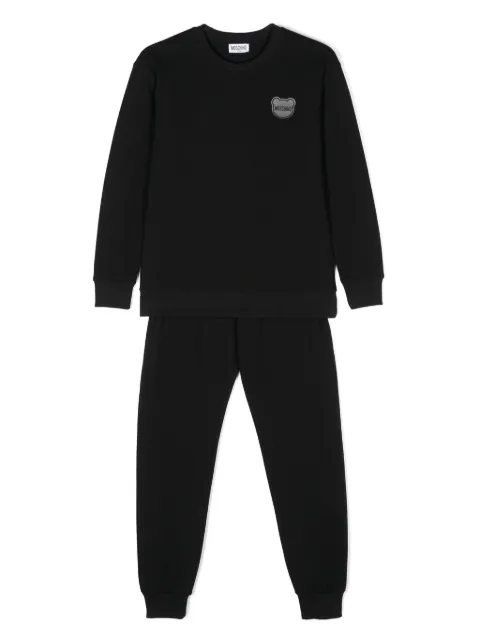 Moschino Kids traje deportivo con parche del logo