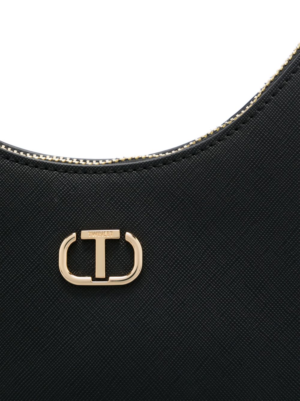 Shop Twinset Logo-plaque Shoulder Bag In Black