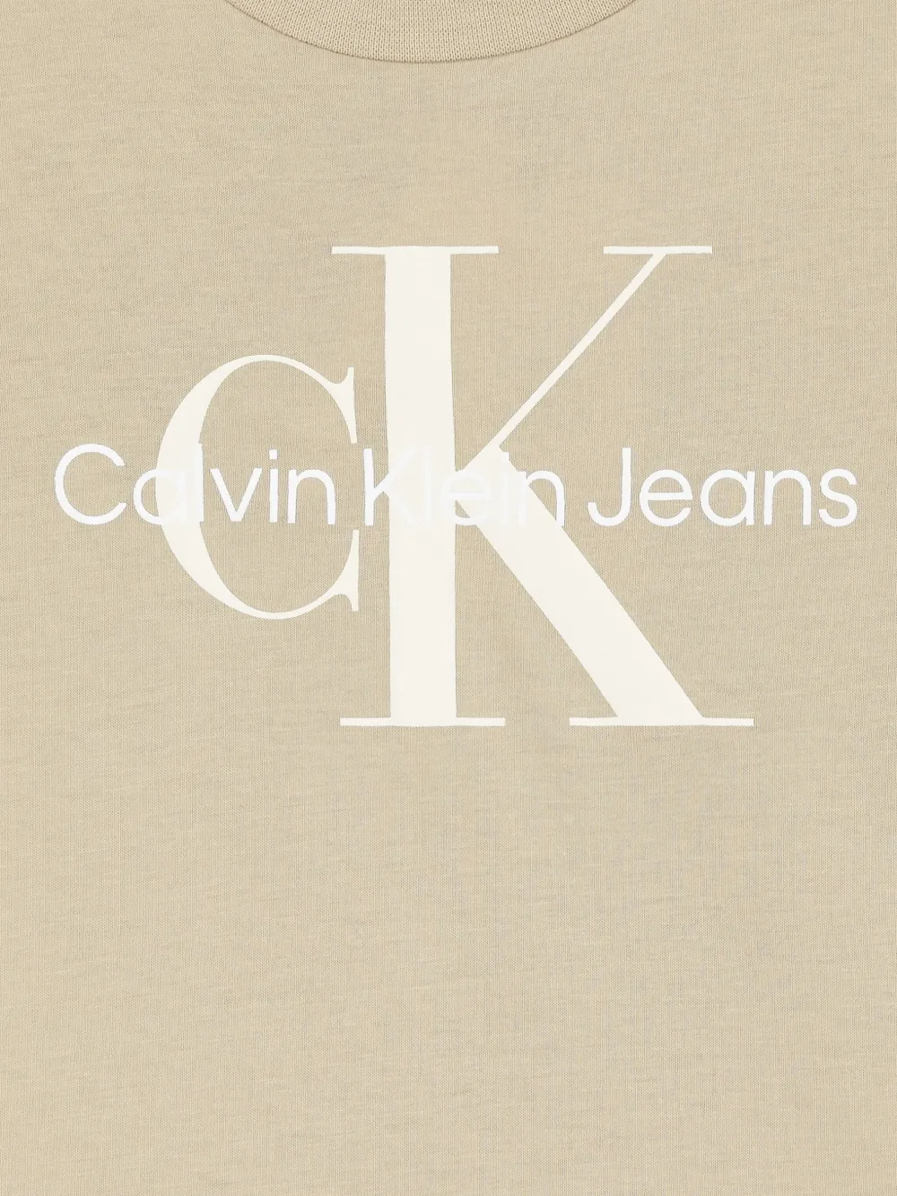 Calvin Klein Kids Katoenen T-shirt met logoprint Bruin