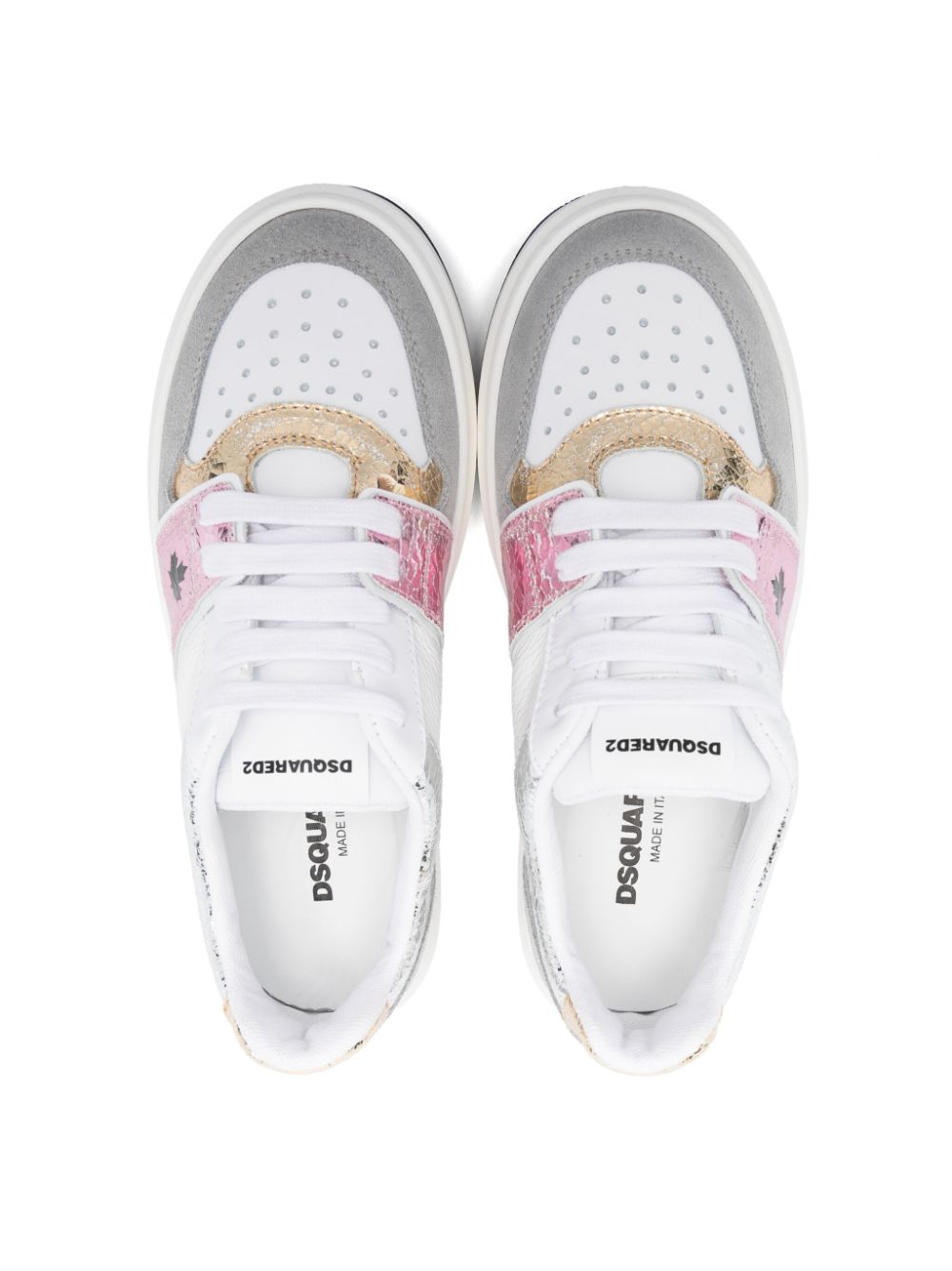 DSQUARED2 KIDS Sneakers met metallic-detail Wit